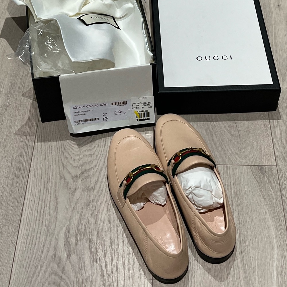 Gucci Horsebit Nude Beige Leather Women’s Loafers 37 IT - Picture 3 of 6